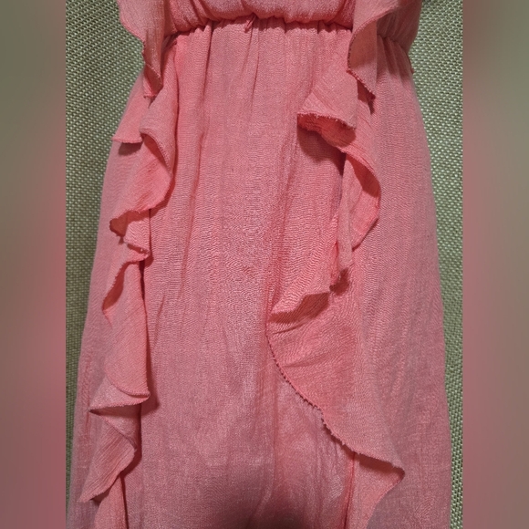 Lily Rose Pink Asymmetrical Ruffled Halter Dress - Picture 3 of 10